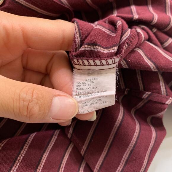 Vintage Ely Cattleman Shirt Mens 2XLT Tall Burgundy Pearl Snap Striped Western - Picture 6 of 9